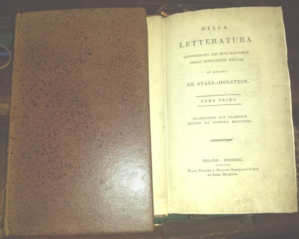 Della letteratura considerata nei suoi rapporti colle istituzioni sociali, di …