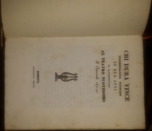 Chi dura vince. Melodramma giocoso in due atti da rappresentarsi …