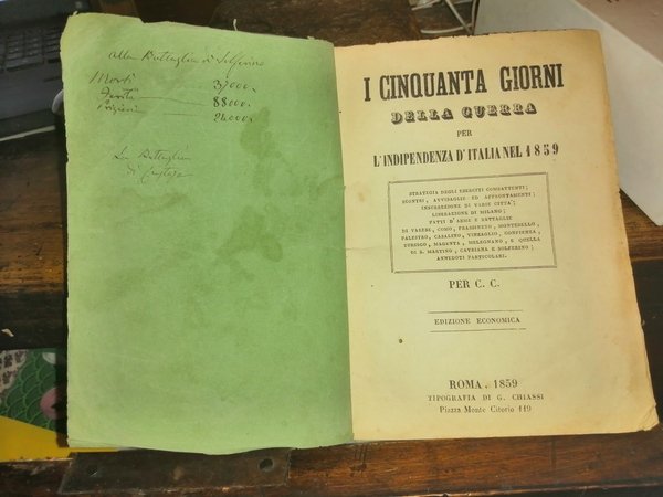 I cinquanta giorni della guerra per l'indipendenza d'Italia nel 1859. …