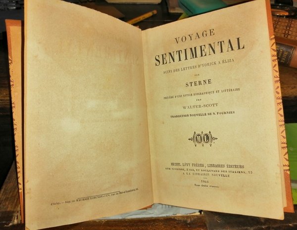 Voyage sentimental suivi des lettres d'Yorick a Eliza par Sterne; …