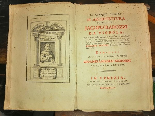 Li cinque ordini di architettura di missier Jacopo Barozzi. Per …