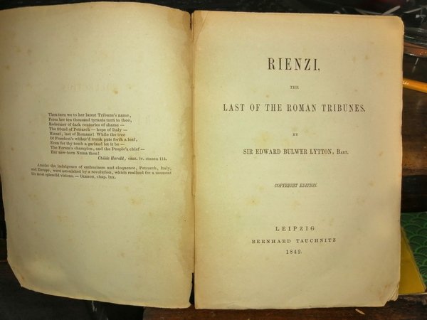 Rienzi, the last of the roman tribunes by Sir Edward …