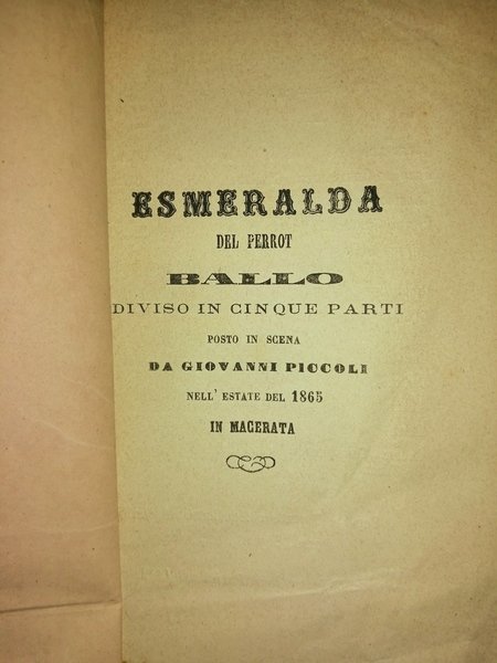 Esmeralda del Perrot. Ballo diviso in cinque