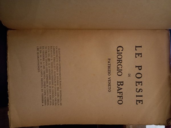 Le Poesie di Giorgio Baffo patrizio veneto.