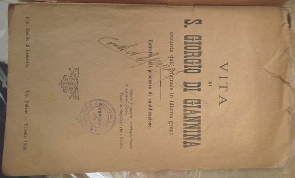 Vita di S. Giorgio di Giannina desunta dall'originale in idioma …