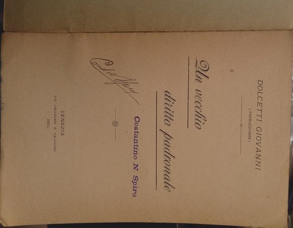 Un vecchio diritto padronale
