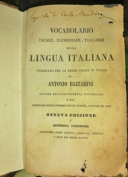 Vocabolario usuale, elementare, tascabile della lingua italiana compilato per la …