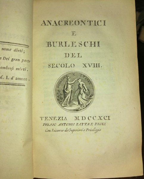 Anacreonti e burleschi del secolo XVIII