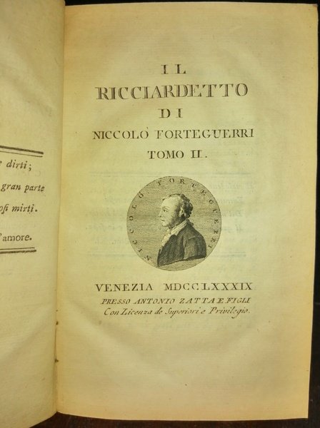 IL Ricciardetto di Niccolò Forteguerri. Tomo II