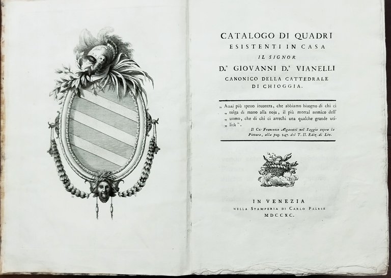 Catalogo di quadri esistenti in casa il signor D.n Giovanni …
