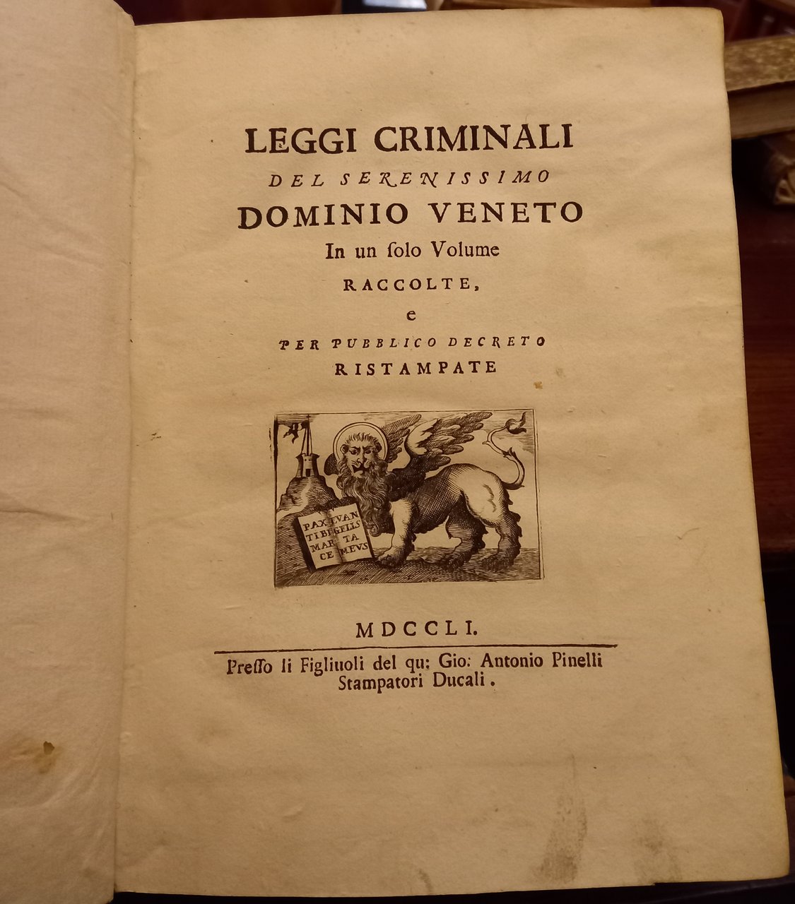 Leggi criminali del serenissimo dominio Veneto in un solo volume …