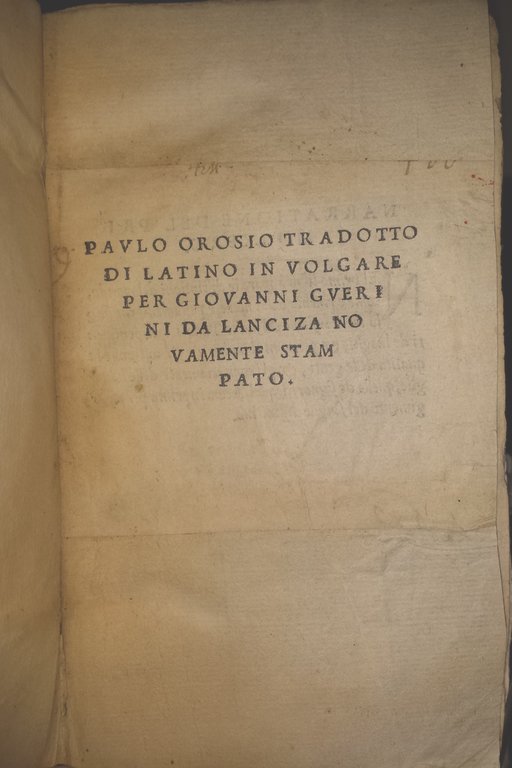 Paulo Orosio tradotto di latino in volgare per Giovanni Guerini …