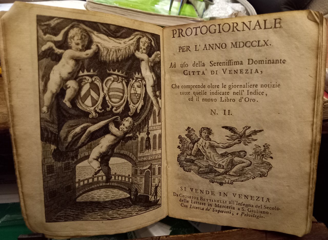 Protogiornale per l'anno MDCCLX ad uso della Serenissima Dominante Città …