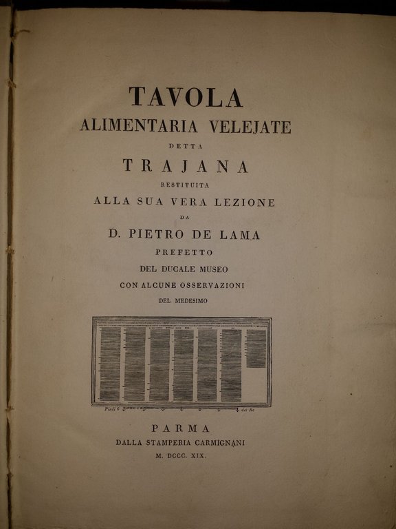 Tavola alimentaria Velejate detta Trajana restituita alla sua vera lezione …