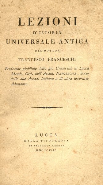 LEZIONI D'ISTORIA UNIVERSALE ANTICA.