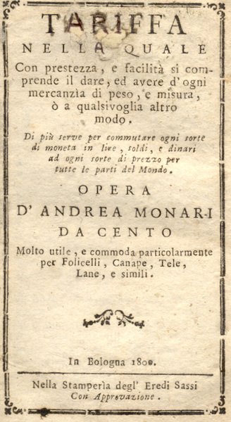 TARIFFA NELLA QUALE CON PRESTEZZA, E FACILITA' SI COMPRENDE IL …