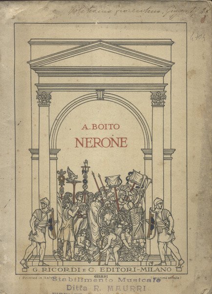 NERONE (1924). Tragedia in quattro atti. Libretto d'opera. timbro a …