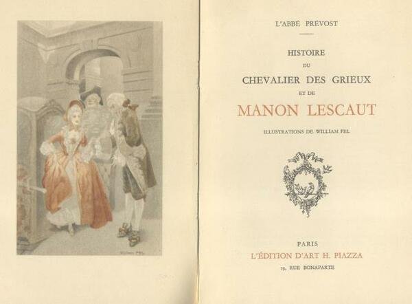 HISTOIRE DU CHEVALIER DES GRIEUX ET DE MANON LESCAUT. Illustrations …