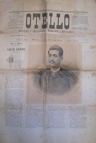 Ritratto in litografia e biografia del baritono Lelio Casini (Pisa, …