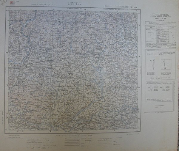 LUCCA. Carta a cura dell'Istituto Geografico Militare. Foglio n°105 della …