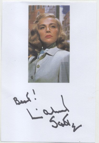 Fototipia con firma autografa dell'attrice americana Lizabeth Scott (Scranton, 1922).