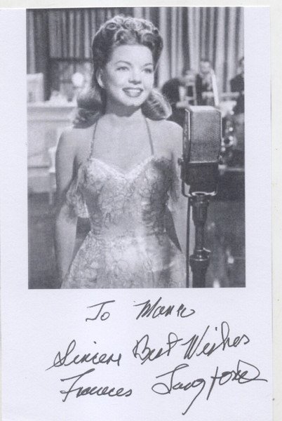 Fototipia con firma autografa della cantante americana Julia Frances Langford …