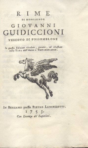 RIME DI MONSIGNOR GIOVANNI GUIDICCIONI VESCOVO DI FOSSOMBRONE. In questa …