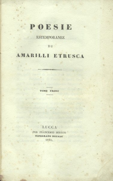 POESIE ESTEMPORANEE DI AMARILLI ETRUSCA.