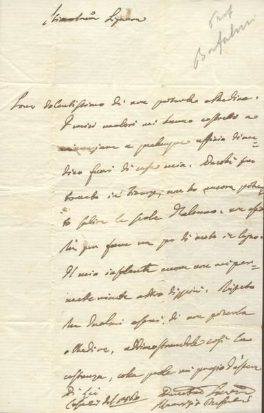 Lettera autografa firmata del famoso medico Maurizio Bufalini (Cesena, 1787–1875), …