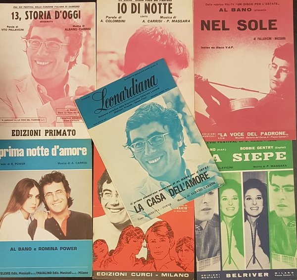 Lotto di 5 spartiti di canzoni di Al Bano. 1966-1972.