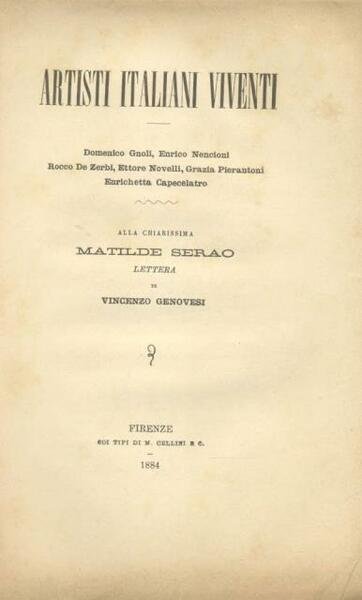 ARTISTI ITALIANI VIVENTI: DOMENICO GNOLI, ENRICO NENCIONI, ROCCO De ZERBI, …