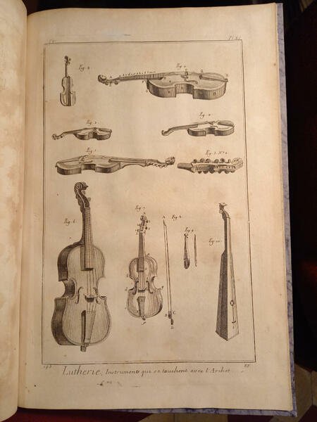 LUTHERIE. 34 tavole tratte da "Planches pour l'"Encyclopédie ou pour …
