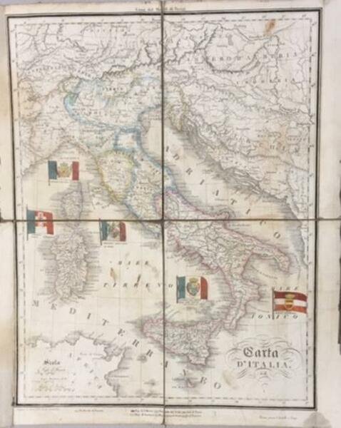 CARTA D'ITALIA. Carta geografica originale.