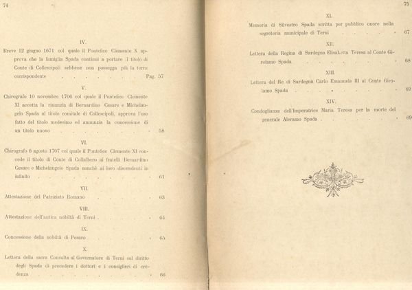LA FAMIGLIA DEI CONTI SPADA. Patrizia di Terni, di Pesaro, …