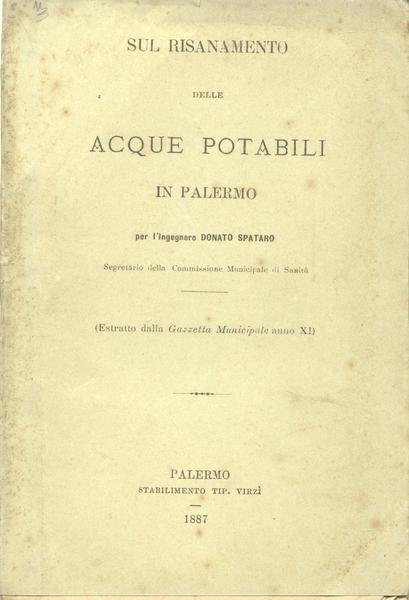 SUL RISANAMENTO DELLE ACQUE POTABILI IN PALERMO.