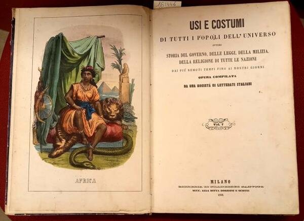 USI E COSTUMI ANTICHI E MODERNI DI TUTTI I POPOLI …