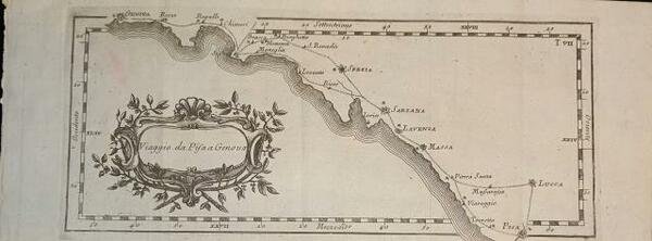 VIAGGIO DA PISA A GENOVA. Carta itineraria tratta da "Le …