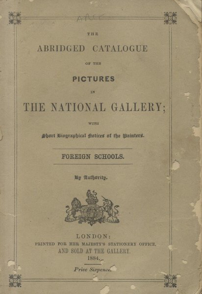 THE ABRIDGED CATALOGUE OF THE PICTURES IN THE NATIONAL GALLERY. … | Immagine Gallery 1