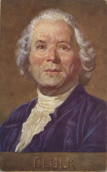 Cartolina postale illustrata raffigurante il musicista Christoph Willibald Gluck a …