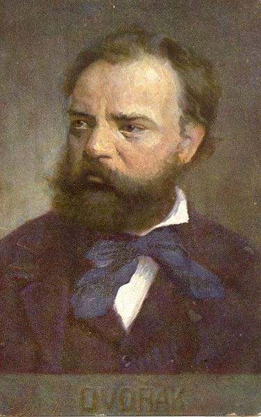 Cartolina postale illustrata raffigurante il musicista Antonin Dvorak a mezzobusto. …