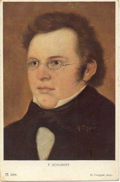 Cartolina postale illustrata (n°160) raffigurante il musicista Franz Peter Schubert …