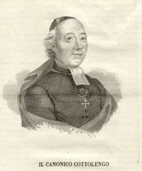 Incisione raffigurante il canonico Giuseppe Benedetto Cottolengo (Bra, Cuneo, 1786-1842).