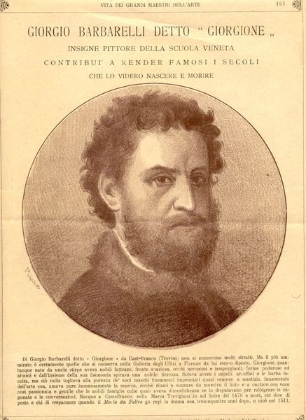 Fotoincisione raffigurante il pittore Giorgione (Giorgio Barbarelli) (Castelfranco, Treviso, 1478-1511).