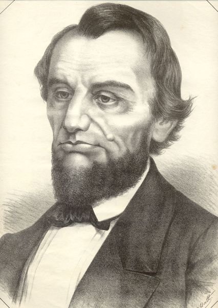 Incisione raffigurante Abramo Lincoln, Presidente degli Stati Uniti (1809-1865).