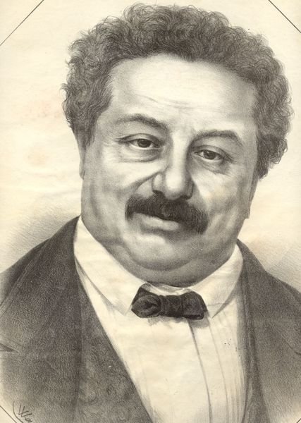 Incisione raffigurante lo scrittore Alessandro Dumas (Paris, 1824-1895).