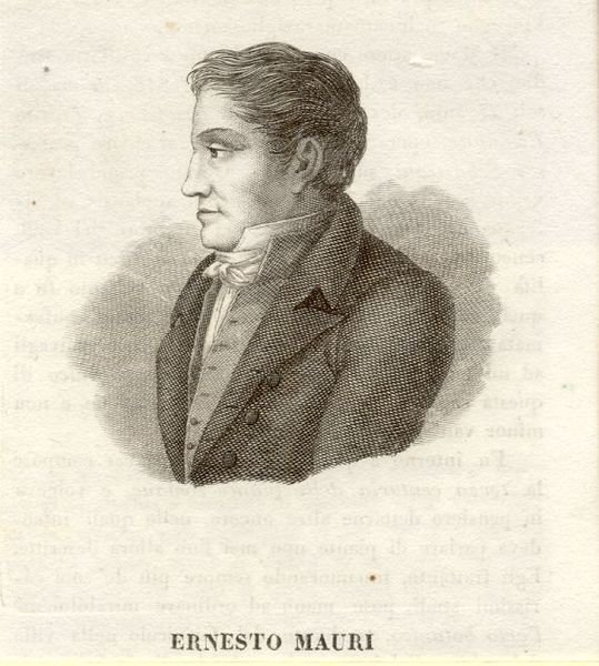 Incisione raffigurante Ernesto Mauri, botanico (Roma, 1791).