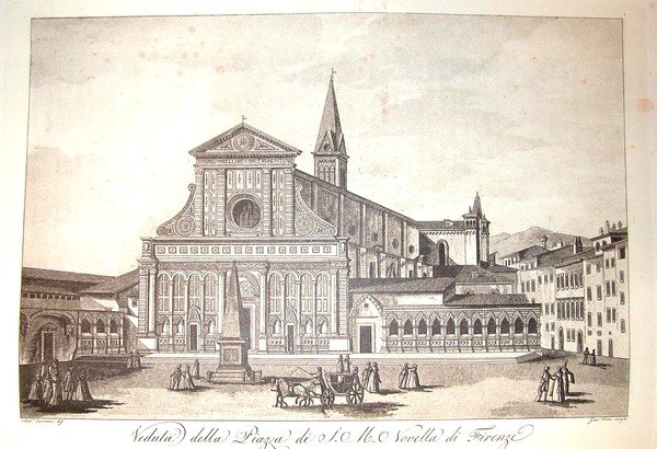 VEDUTA DELLA PIAZZA DI S.MARIA NOVELLA DI FIRENZE. Riproduzione tratta …