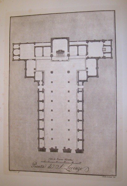 PIANTA DELLA CHIESA DI S.LORENZO A FIRENZE. Riproduzione tratta da …