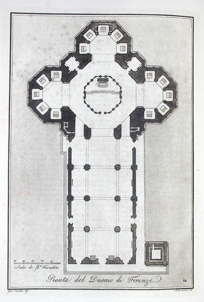 PIANTA DEL DUOMO DI FIRENZE. Riproduzione tratta da "Viaggio pittorico …