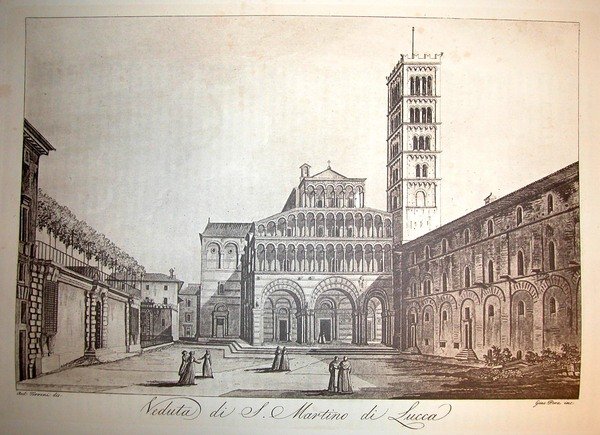 VEDUTA DELLA CATTEDRALE DI LUCCA. Riproduzione tratta da "Viaggio pittorico …